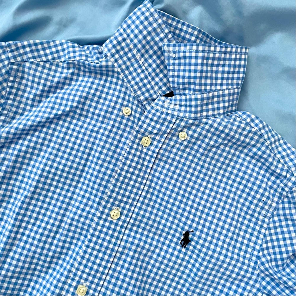 Blue Gingham Collared Shirt